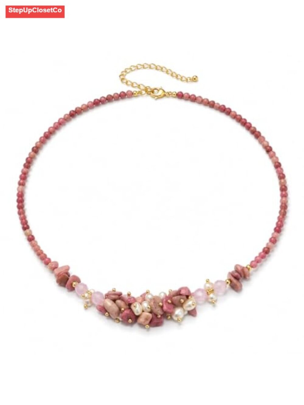 Natural Stone Pearl Choker Necklace Handmade Boho Beach Jewelry